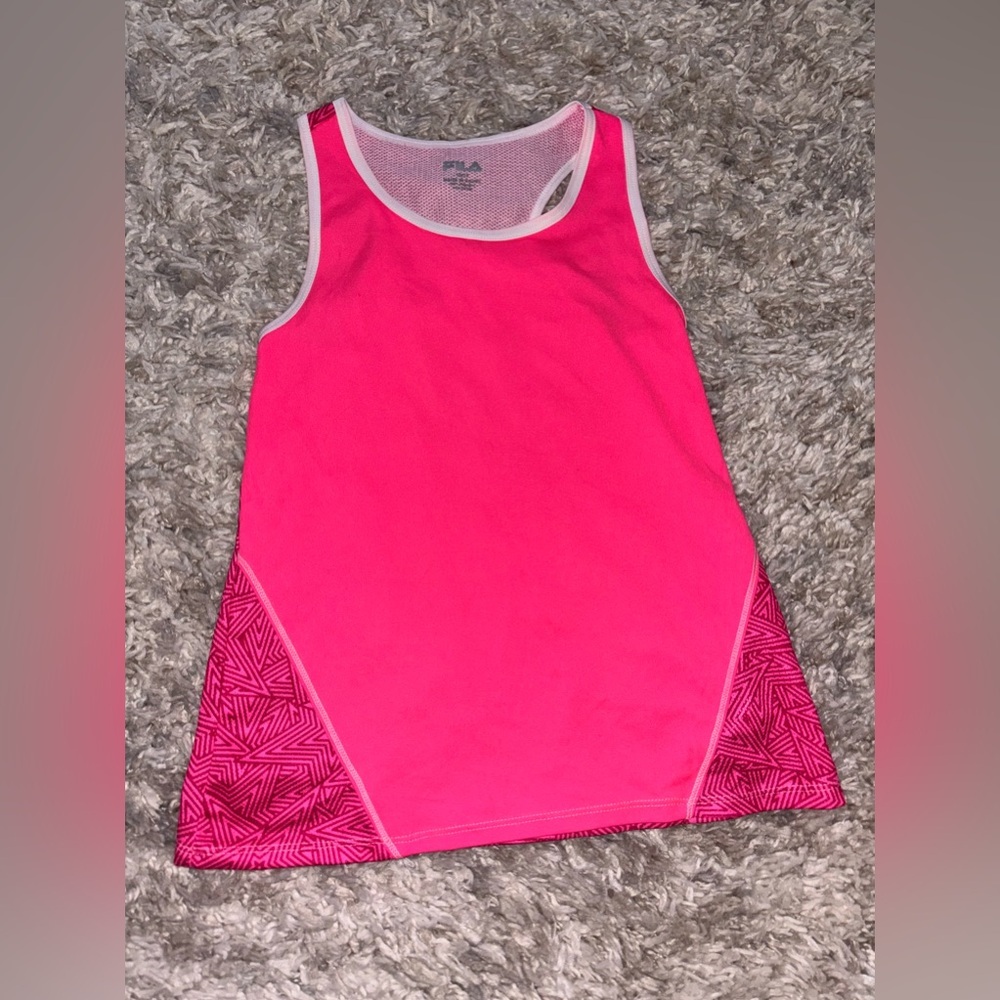 Fila Girls Tank Top Pink Sz 10 Racerback